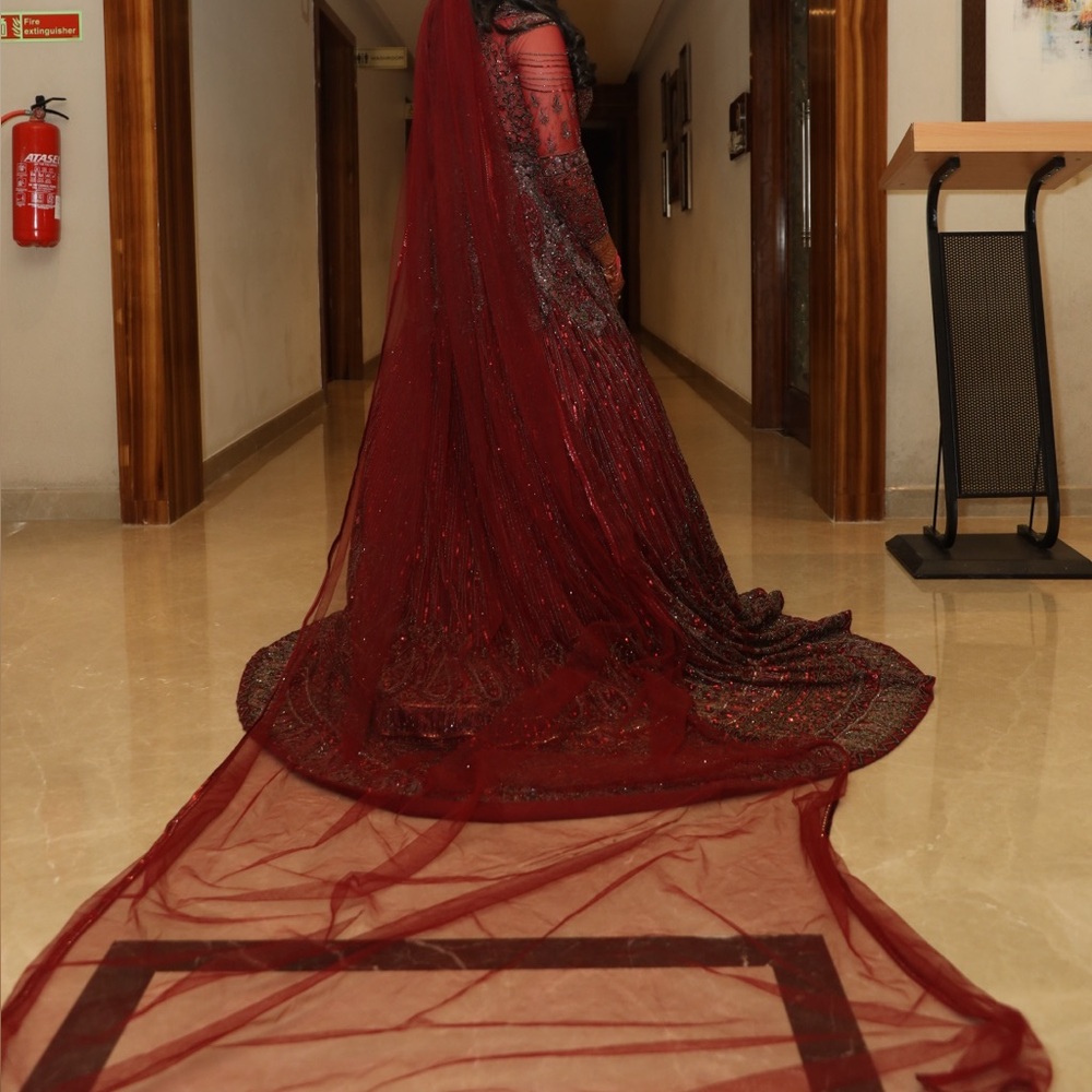 Elegant Burgundy Evening Gown